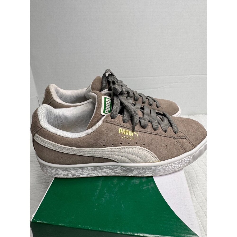 Puma Classic Suede Grey Leather Low Top Lace Up Sneaker Men 7 - Picture 4 of 13